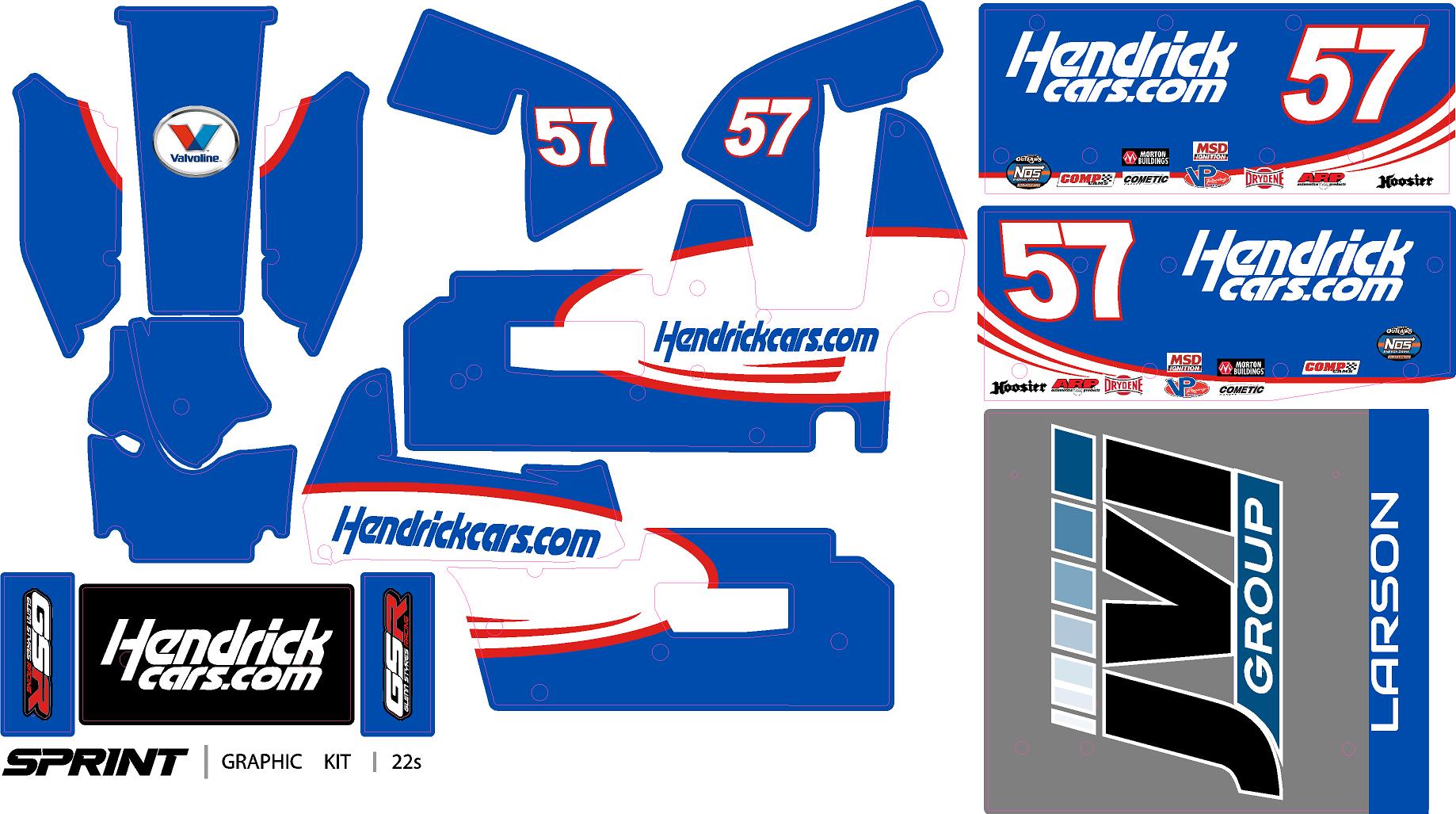 Kyle Larson 57 HENDRICKS  losi sprint car wrap